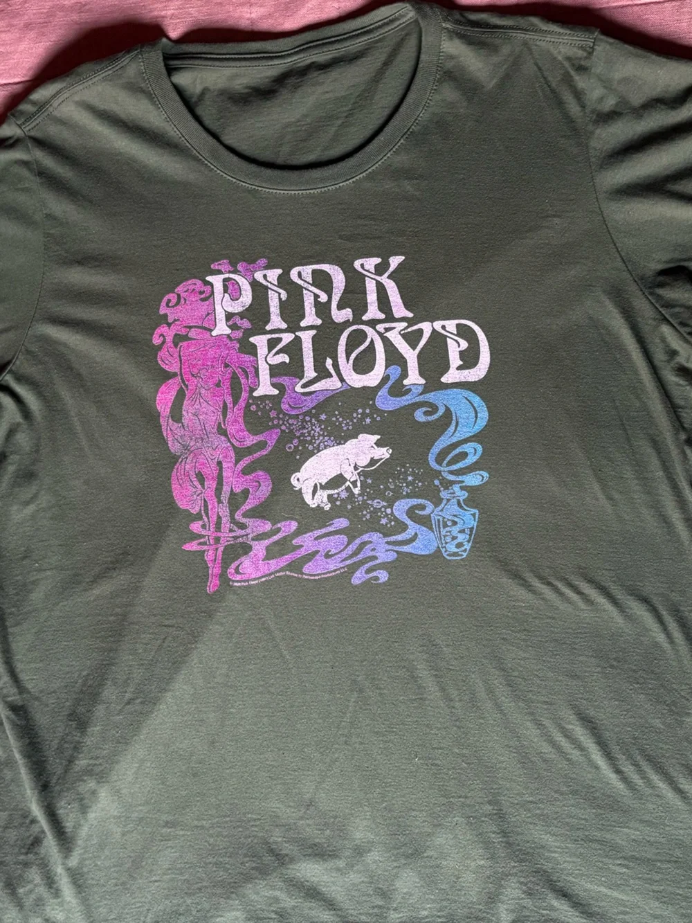 Pink Floyd Graphic Tee- Size XL- Green Band Rock Tee - Picture 3 of 11